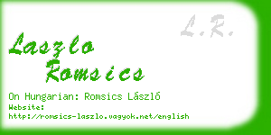 laszlo romsics business card